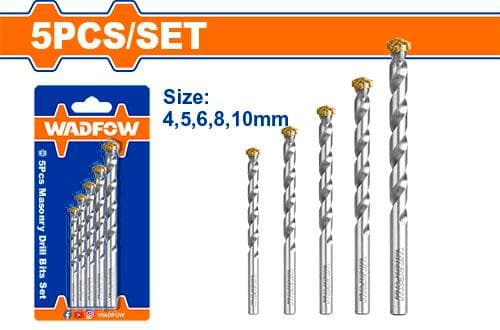 Wadfow WMJ2K01 5 Pcs Masonry Drill Bits Set