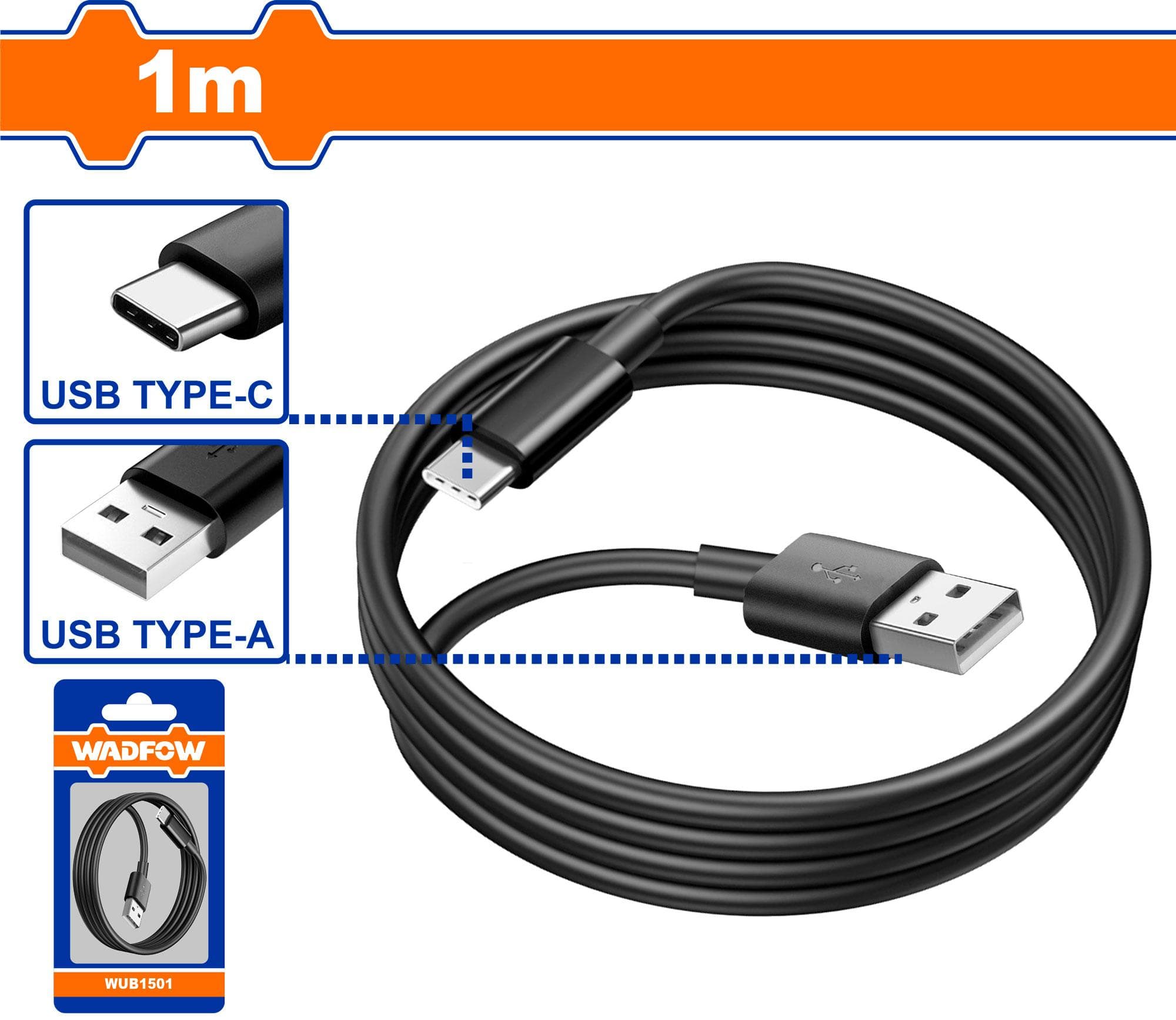 Wadfow WUB1501 Usb Type-a To Type-c Cable