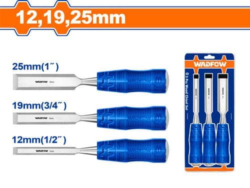Wadfow WWC2203 3 Pcs Wood Chisel Set