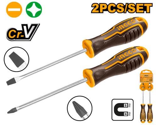 Ingco HKSD0248 2 Pcs Screwdriver Set