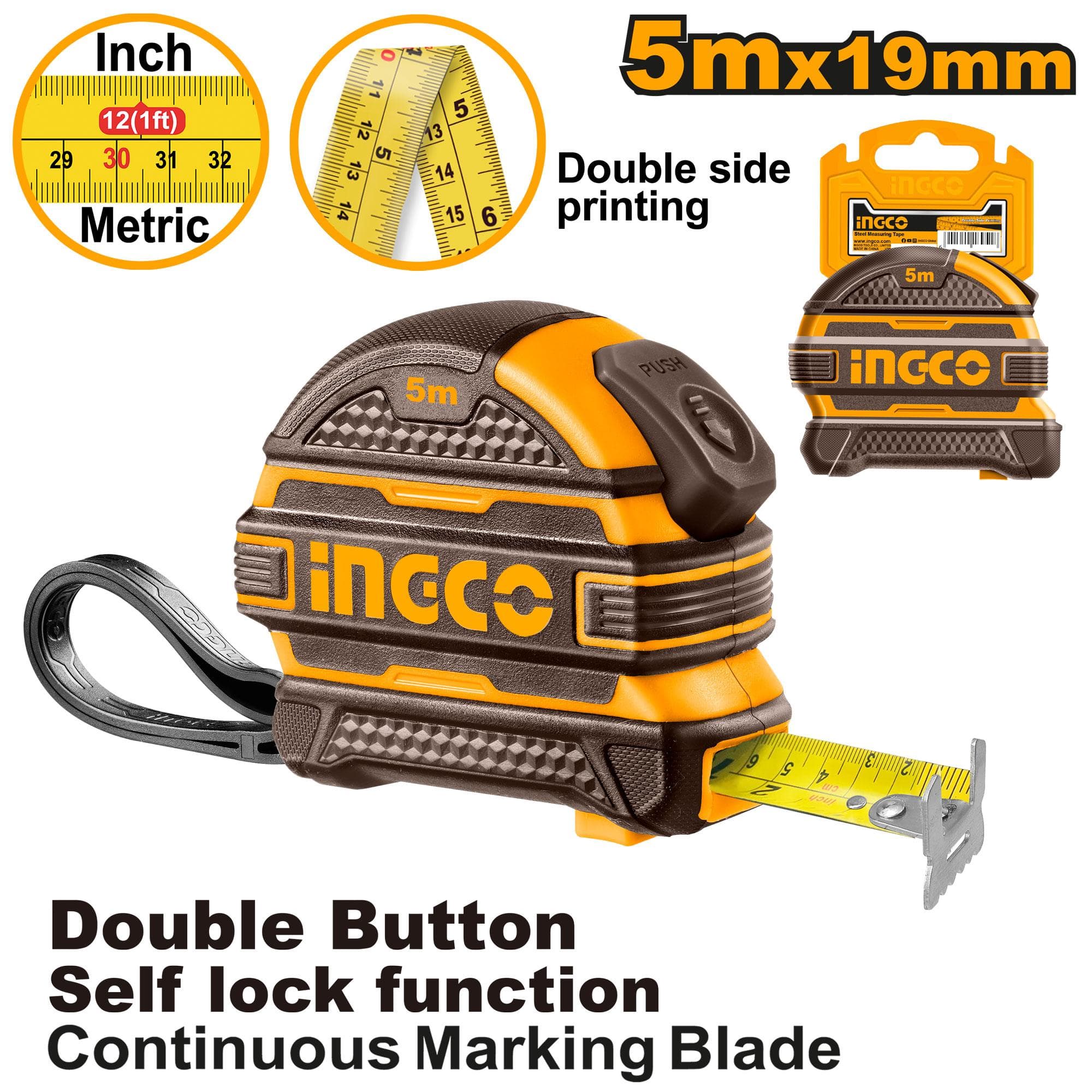 Ingco HSMT08519 Steel Measuring Tape