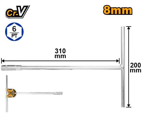 Ingco HTSW0808 T-handle Socket Wrench