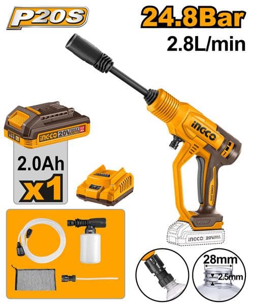 Ingco CPWLI20362 Cordless Pressure Washer