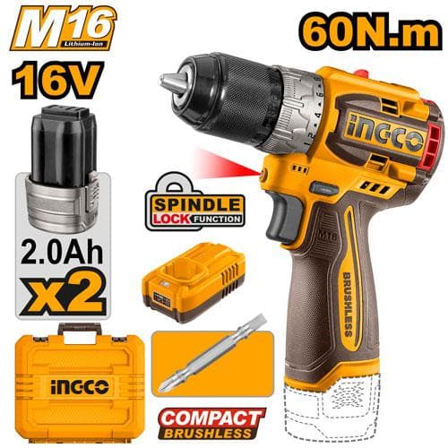 Ingco CDLI16682 Compact Brushless Cordless Drill