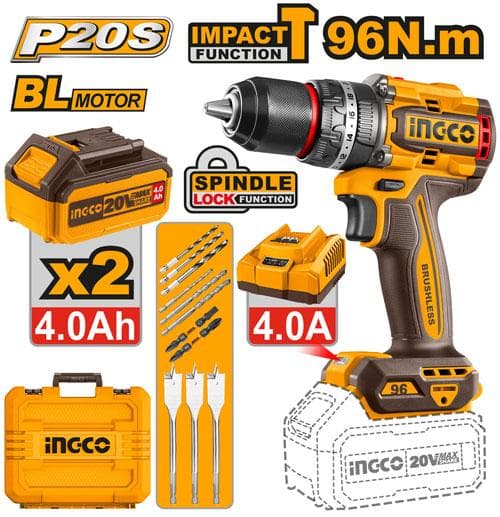Ingco CIDLI20968 Brushless Cordless Impact Drill