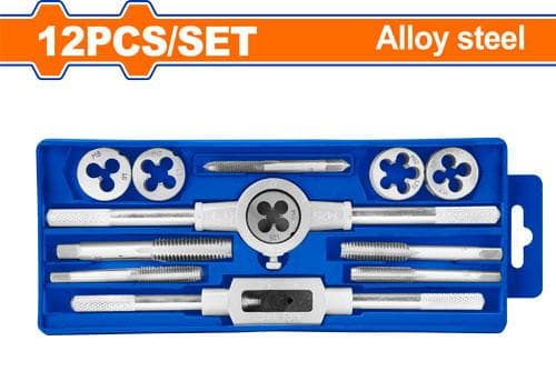 Wadfow WAJ1L01 12 Pcs Metric Tap & Die Set