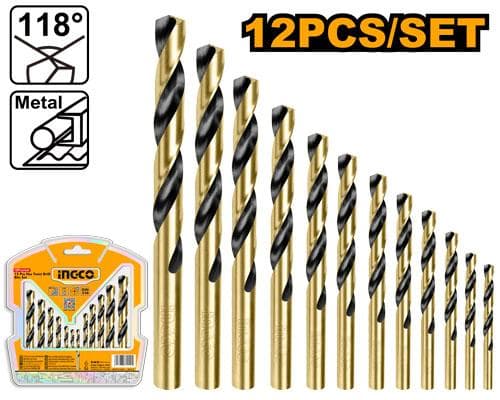 Ingco AKDB1125 12 Pcs Hss Twist Drill Bits Set