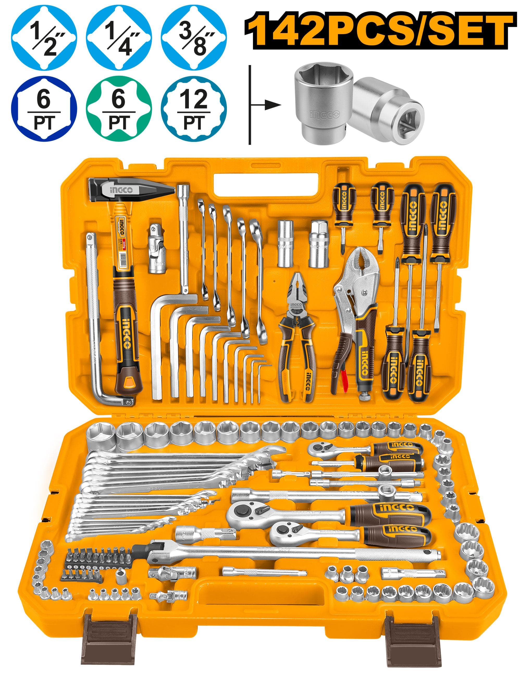 Ingco HKTHP21421 142 Pcs Combination Tools Set