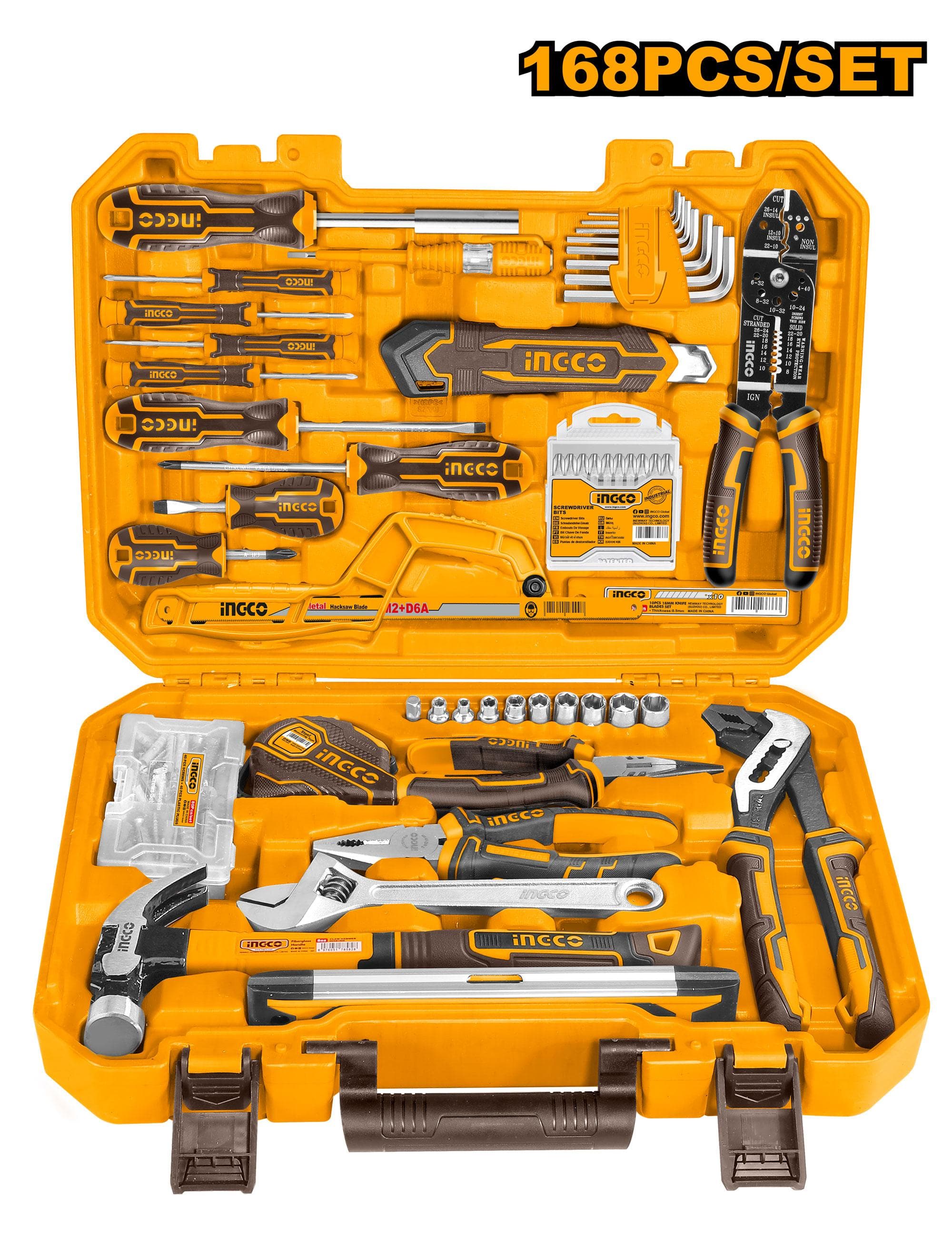Ingco HKTHP21681 168 Pcs Handtools Set