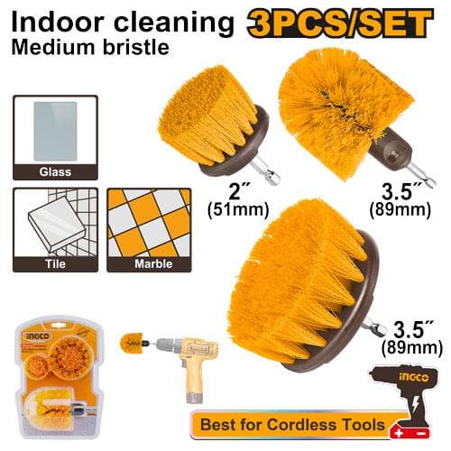 Ingco WCBM0301 3 Pcs Medium Bristle Brush Set