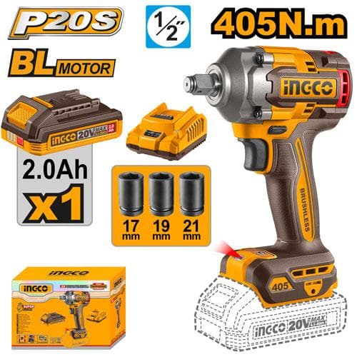 Ingco CIWLI20455 Cordless Impact Wrench