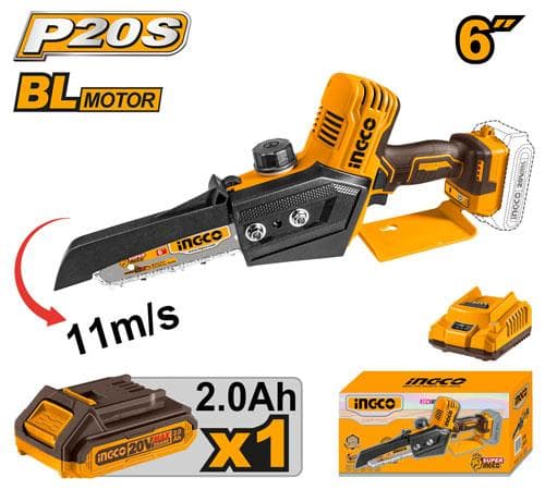 Ingco CGSLI20685 Cordless Mini Chain Saw
