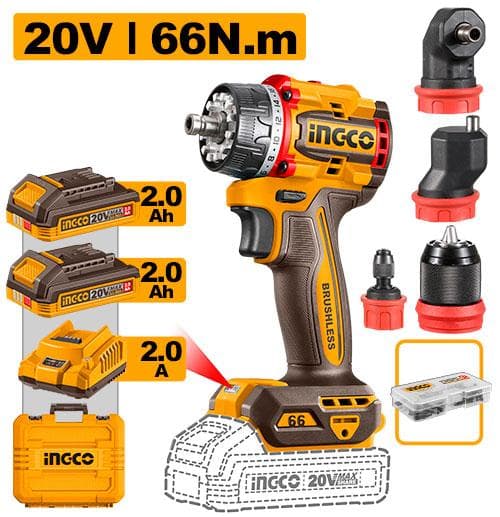 Ingco CDLI206686 Cordless Multi-head Drill Driver