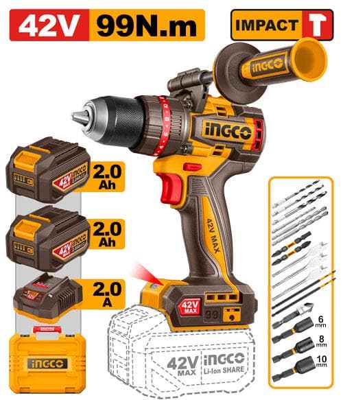 Ingco CIDLI429982 Brushless Cordless Impact Drill