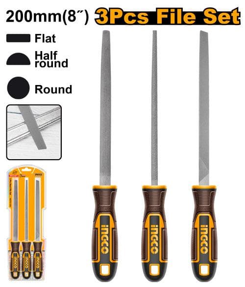 Ingco HKTFS1308 3 Pcs Steel File Set