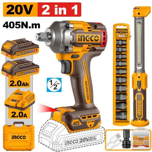Ingco COSLI23056 2 Pcs Cordless Combo Kit
