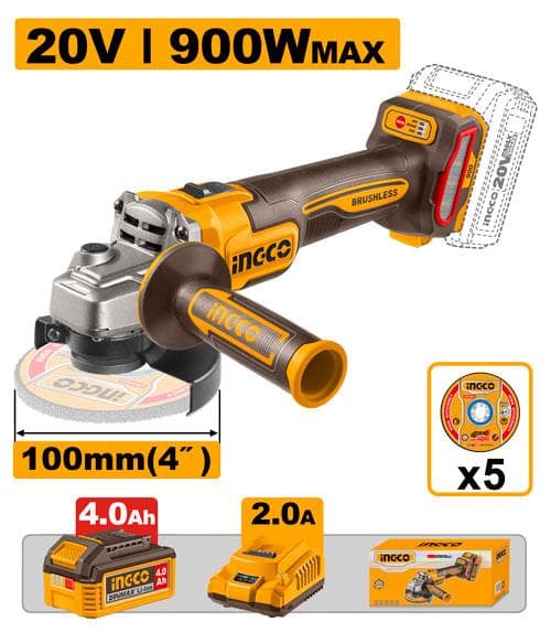 Ingco CAGLI261021 Cordless Angle Grinder