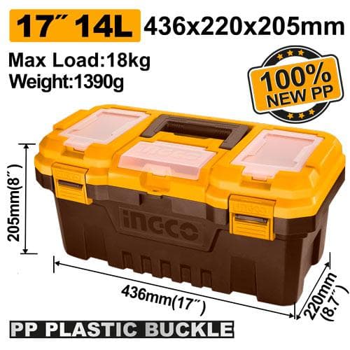 Ingco PBX1701 17" Plastic Tool Box